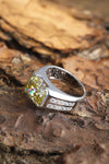 ANSTER JEWELRY 6.9 CTW Platinum PT950 Yellow Lab Grown Diamond Men Ring