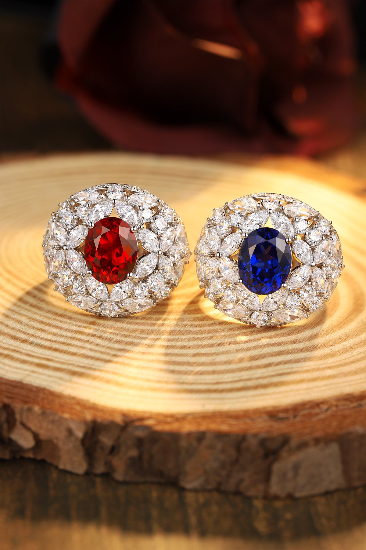 3.7 CTW Oval Lab Grown Ruby S925 Ring plated