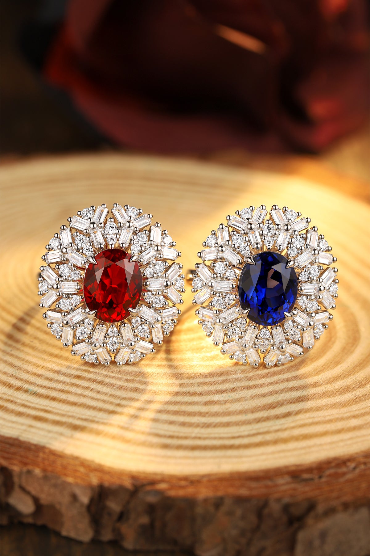 3.6 CTW Oval Lab Grown Ruby S925 Ring plated