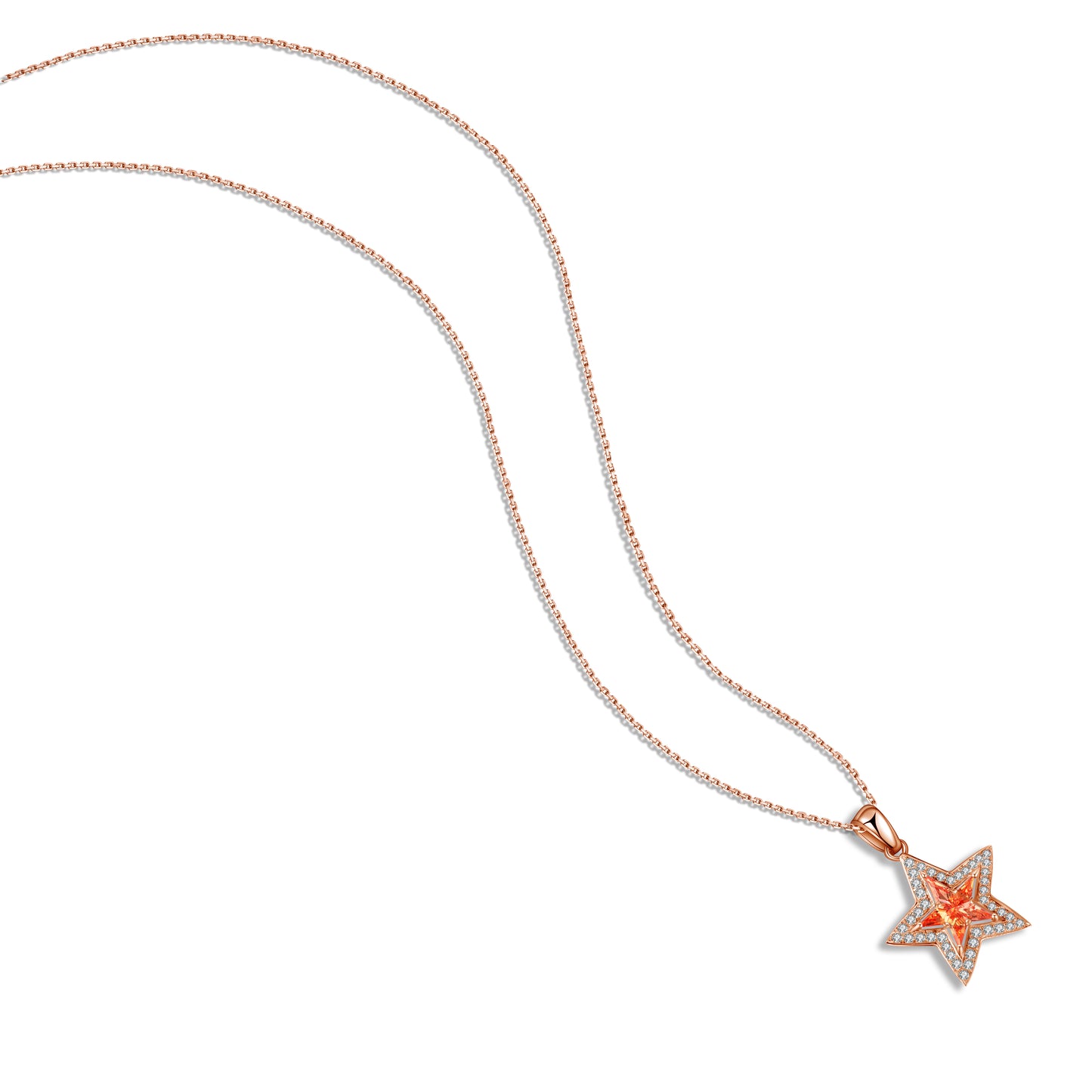ANSTER Jewelry Anel de diamante personalizado em forma de estrela e lua cultivado em laboratório 
