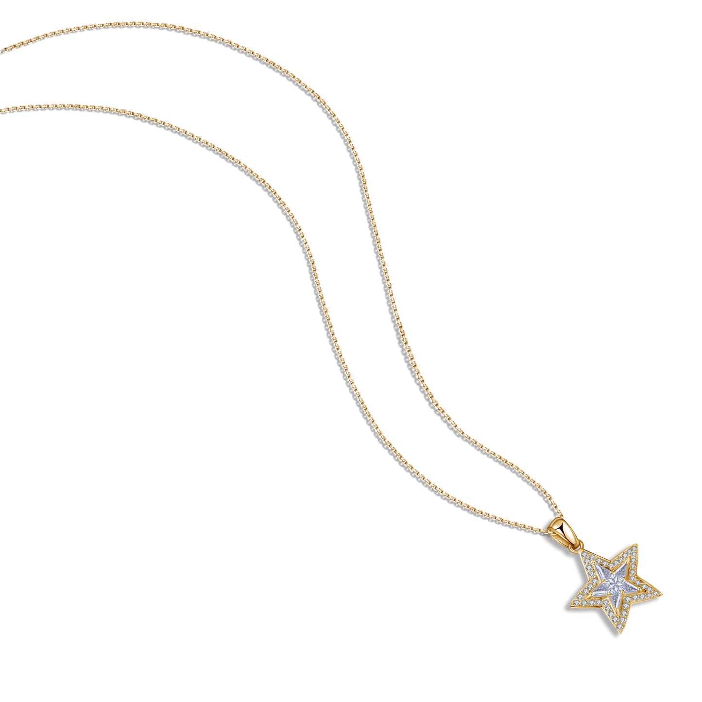 ANSTER Jewelry Anel de diamante personalizado em forma de estrela e lua cultivado em laboratório 