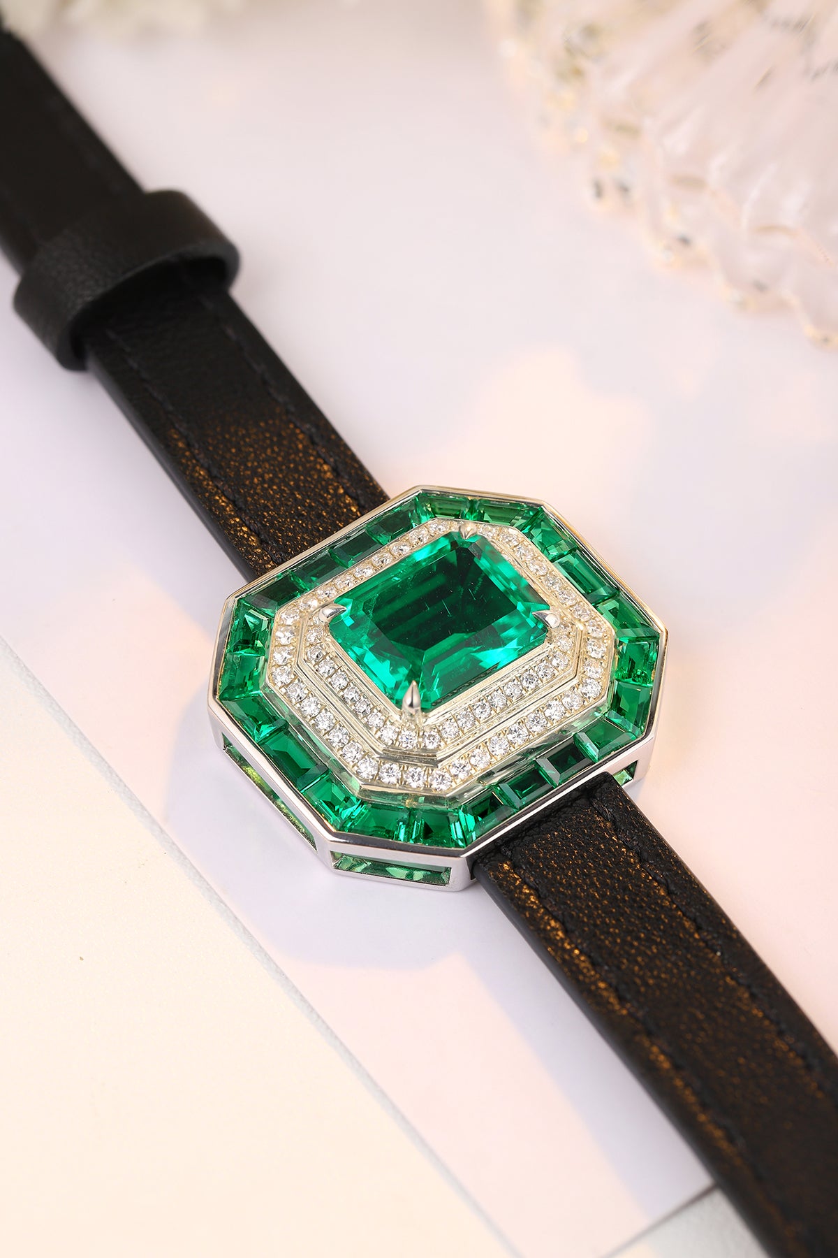 ANSTER Jewelry 4.4 CTW Asscher Lab Grown Emerald 18K Gold Bracelet plated