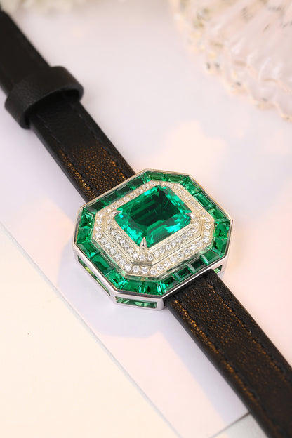ANSTER Jewelry 4.4 CTW Asscher Lab Grown Emerald 18K Gold Bracelet plated
