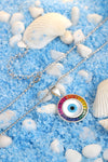 ANSTER Jewelry Princess Lab Grown Rainbow Eye Platinum PT950 Necklace