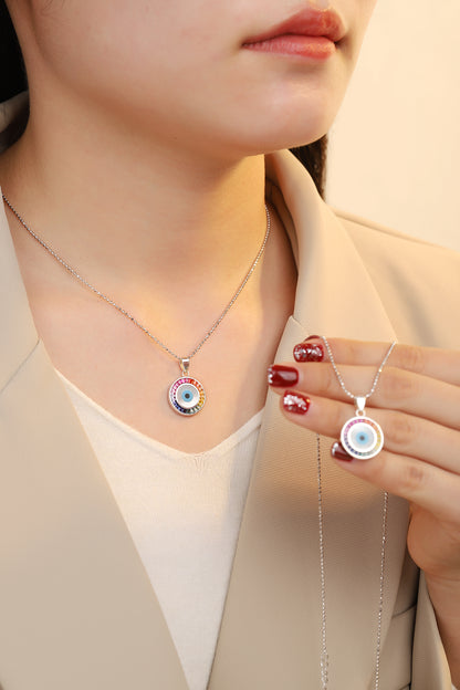 ANSTER Jewelry Princess Lab Grown Rainbow Eye S925 Necklace plated