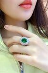 ANSTER JEWELRY 4.1 CTW Oval Lab Grown Emerald 18K Gold Ring
