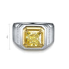 Anel masculino de moissanita Asscher 3.1 CTW banhado a S925