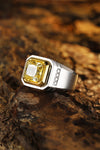 Anel masculino de moissanita Asscher 3.1 CTW banhado a S925