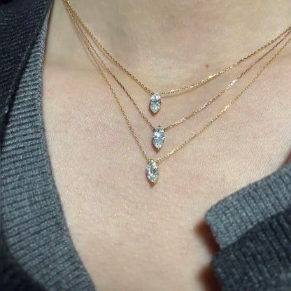 ANSTER Wholesales Price Marquise cut Lab Grown Diamonds Pendant Necklace with IGI