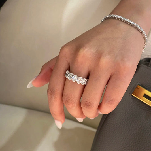 ANSTER Wholesales Price 0.5ct Lab Grown Diamond Eternity Ring with IGI 18K Gold Tennis Ring