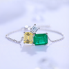 ANSTER Jewelry Custom Jewelry Emerald Cut Lab Grown Emerald 18K Gold Bracelet