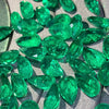 ANSTER Jewelry Custom 18K White Gold Pear cut Lab Grown Emerald Earrings with GIA
