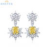ANSTER Jewelry OEM IGI Platinum PT950 Radiant Cut Yellow Lab Grown Diamond Earrings