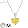 ANSTER Platinum Jewelry PT950 Necklace 5ct IGI Fancy VVS2 VS2 VS1 Lab Grown Diamond Pendant Necklace