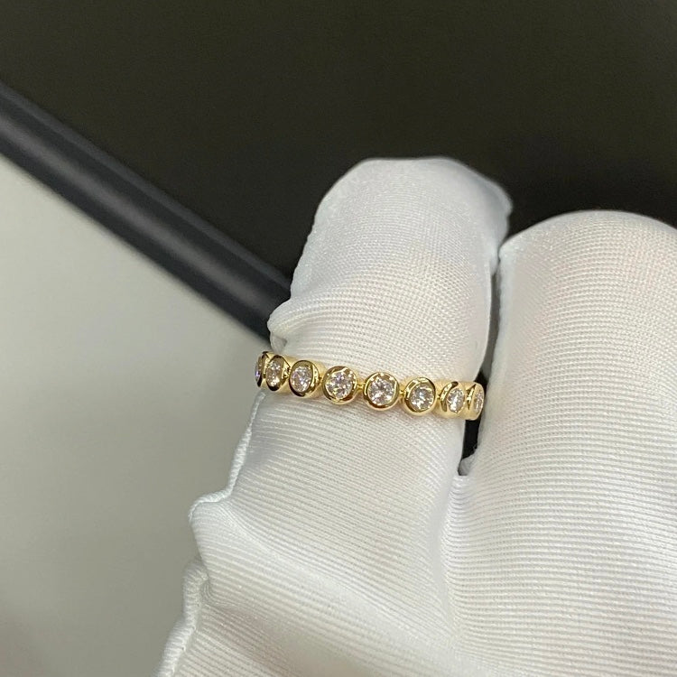 ANSTER Jewelry Anel de diamante ético feito à mão em ouro 18K com lapidação pera cultivado em laboratório 