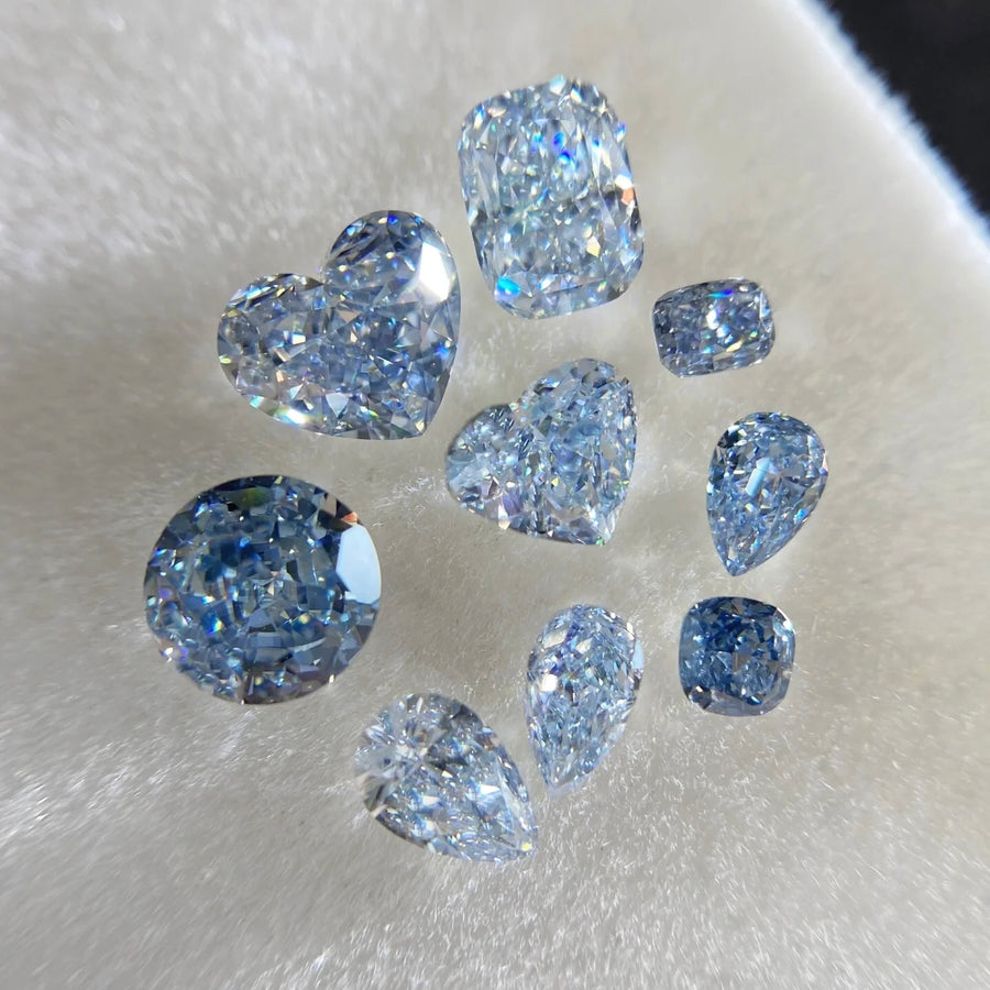 ANSTER Custom Wholesales Price Perfume Bottle Design Fancy Blue Lab Grown Diamond Pendant Necklace with IGI