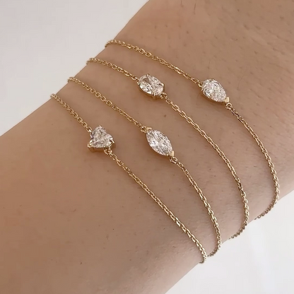 ANSTER Wholesales Price 0.3ct Fancy Shape Lab Grown Diamonds Bracelet Chain with IGI