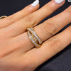 ANSTER Wholesales Price Trinity Band Ring Melee Lab Grown Diamond Gold Ring with IGI