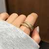 ANSTER Wholesales Price Trinity Band Ring Melee Lab Grown Diamond Gold Ring with IGI