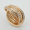 ANSTER Wholesales Price Trinity Band Ring Melee Lab Grown Diamond Gold Ring with IGI