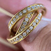ANSTER Wholesales Price Trinity Band Ring Melee Lab Grown Diamond Gold Ring with IGI