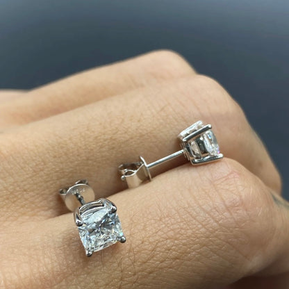ANSTER Wholesales Price 1ct Cushion cut Lab Grown Diamonds Stud Gold Earrings with IGI