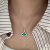ANSTER Jewelry Custom White Gold Jewelry Lab Grown Emerald Pendant Necklace with GRC Dress Design