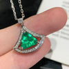 ANSTER Jewelry Custom White Gold Jewelry Lab Grown Emerald Pendant Necklace with GRC Dress Design