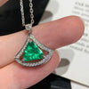 ANSTER Jewelry Custom White Gold Jewelry Lab Grown Emerald Pendant Necklace with GRC Dress Design