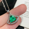 ANSTER Jewelry Custom White Gold Jewelry Lab Grown Emerald Pendant Necklace with GRC Dress Design