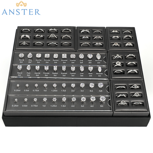 ANSTER JEWELRY Custom Setting and Shanks Diamond Builder Magnetic Design Magnet Engagement Wedding Rings Set Kit Display Sample Selling Tool