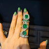 ANSTER Wholesales Price Lab Grown Emerald Ring with GRC Lab Gemstone 18K White Gold Ring