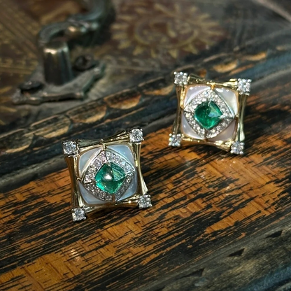 ANSTER Customized Wholesales Price Lab Grown Emerald Cufflinks for men