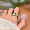 ANSTER Wholesales Price Lab Grown Emerald Ring with GRC Lab Gemstone 18K Gold Ring
