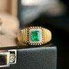 ANSTER Wholesales Price Lab Grown Emerald Ring with GRC Lab Gemstone 18K Gold Ring