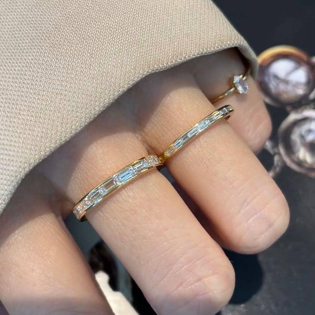 ANSTER Wholesales Price 0.2ct Lab Grown Diamond Eternity Ring with IGI 18K Gold Ring