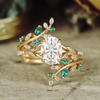 ANSTER Jewelry Customize 18K Gold IGI 5ct Oval Cut Lab Grown Diamond Ring Sets