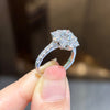 ANSTER Wholesales Price 18K White Gold Ring Sunflower Design Lab Grown Diamond Ring with IGI