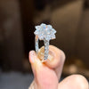 ANSTER Wholesales Price 18K White Gold Ring Sunflower Design Lab Grown Diamond Ring with IGI