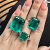 ANSTER Wholesales Price 20+ Carat Big Lab Grown Emerald Ring with GRC 18K White Gold Ring