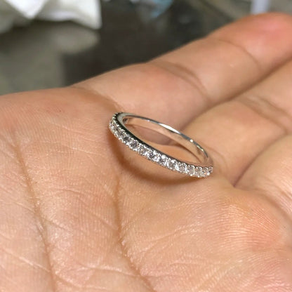 ANSTER Wholesales Price 1.8mm Lab Grown Diamonds Half Eternity Ring with IGI 18K Gold Ring