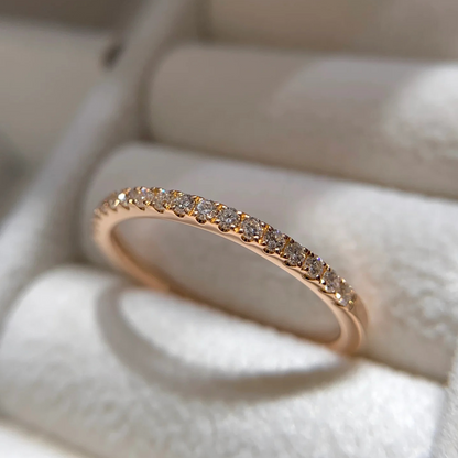 ANSTER Wholesales Price 0.8-1mm Lab Grown Diamond Half Eternity Ring with IGI 18K Gold Ring