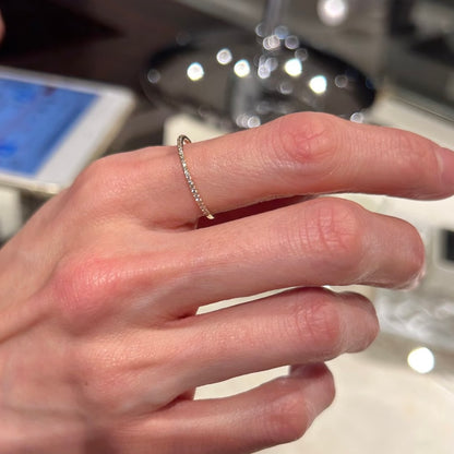 ANSTER Wholesales Price 0.8-1mm Lab Grown Diamond Half Eternity Ring with IGI 18K Gold Ring