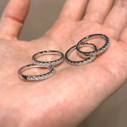 ANSTER Wholesales Price 1.8mm Lab Grown Diamonds Half Eternity Ring with IGI 18K Gold Ring