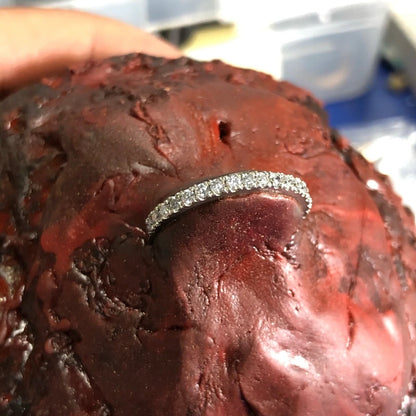 ANSTER Wholesales Price 1.8mm Lab Grown Diamonds Half Eternity Ring with IGI 18K Gold Ring