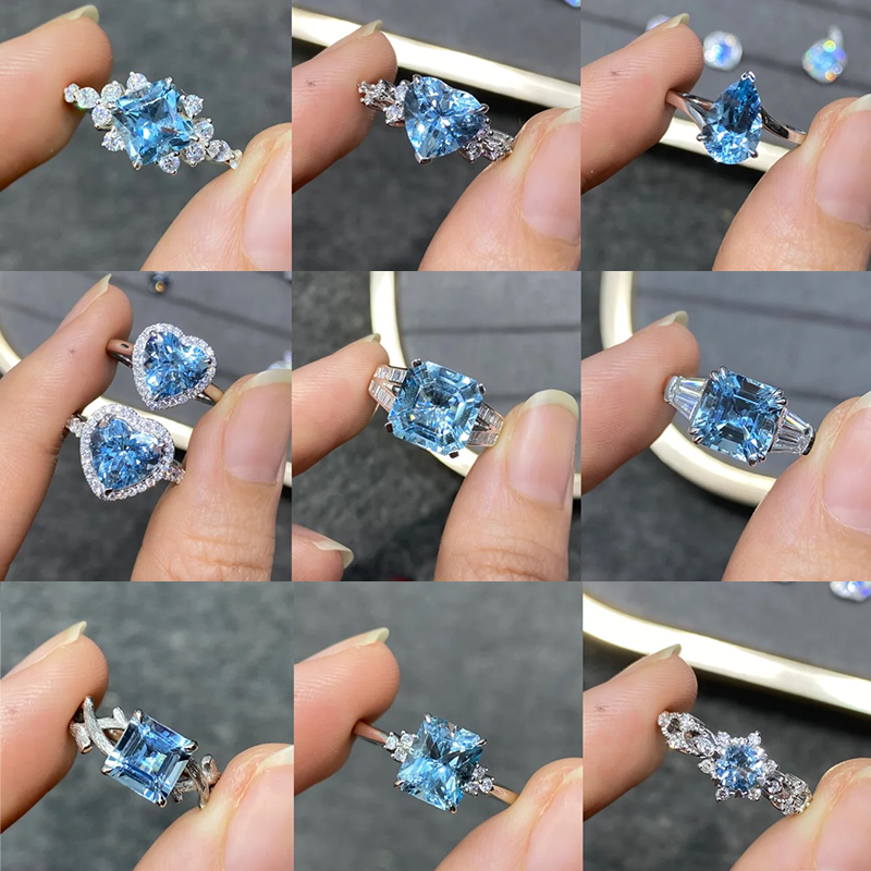 ANSTER Jewelry Anel de diamante ético feito à mão em ouro 18K com lapidação pera cultivado em laboratório 