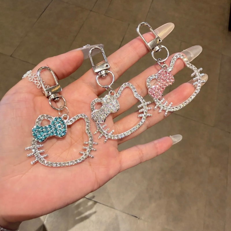 ANSTER Wholesales Price Color Melee Round cut Lab Grown Diamond Keychain with IGI White Gold for Phone Pendant