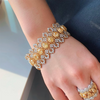 ANSTER Wholesales Price Fancy Yellow Lab Grown Diamonds Bracelet Tennis Chain with IGI