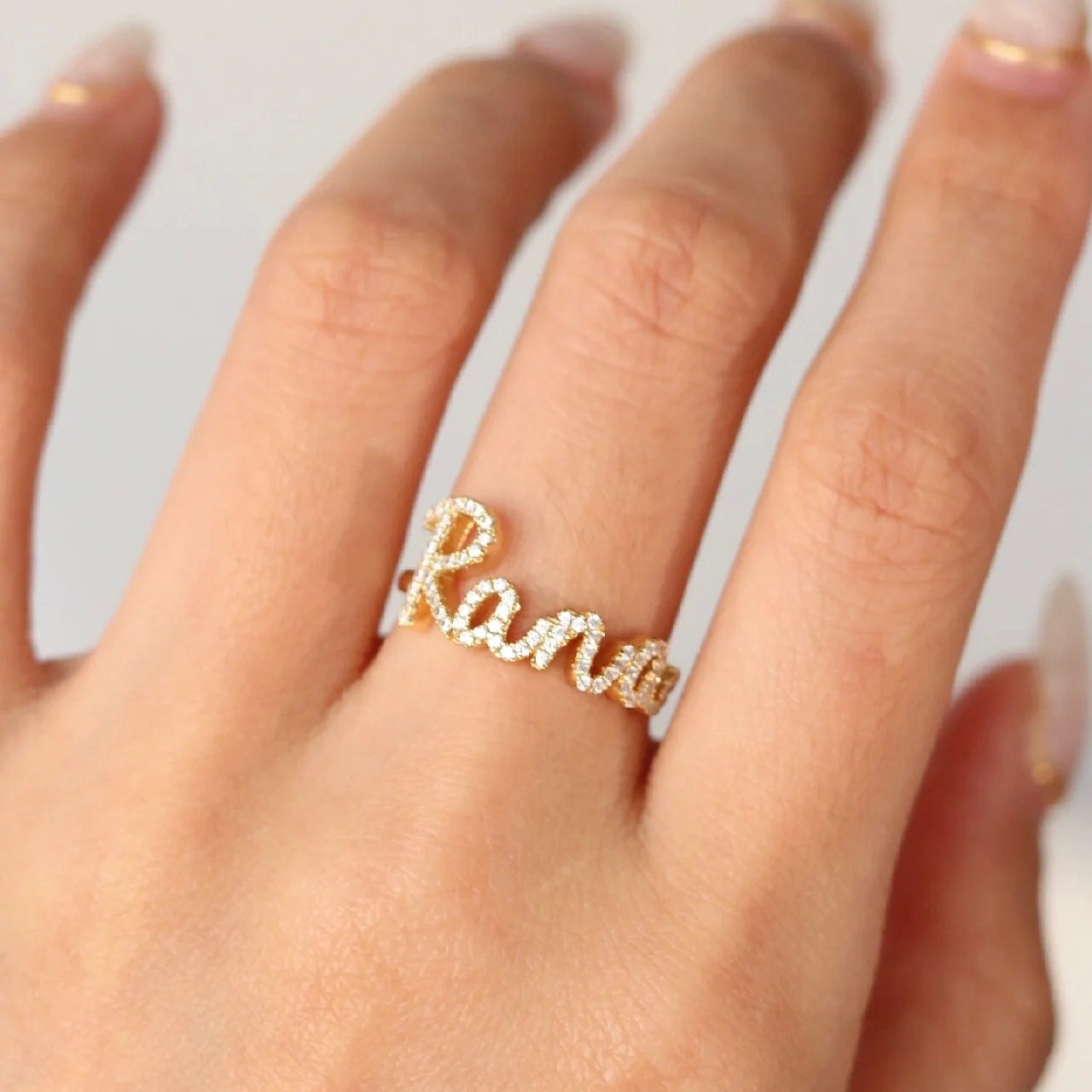 ANSTER Wholesales Price Melee Lab Grown Diamonds Ring with IGI for Name Letter Rings