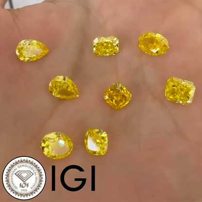 ANSTER Wholesales Price 11ct Cushion cut Yellow Lab Grown Diamonds with IGI for Jewelry making